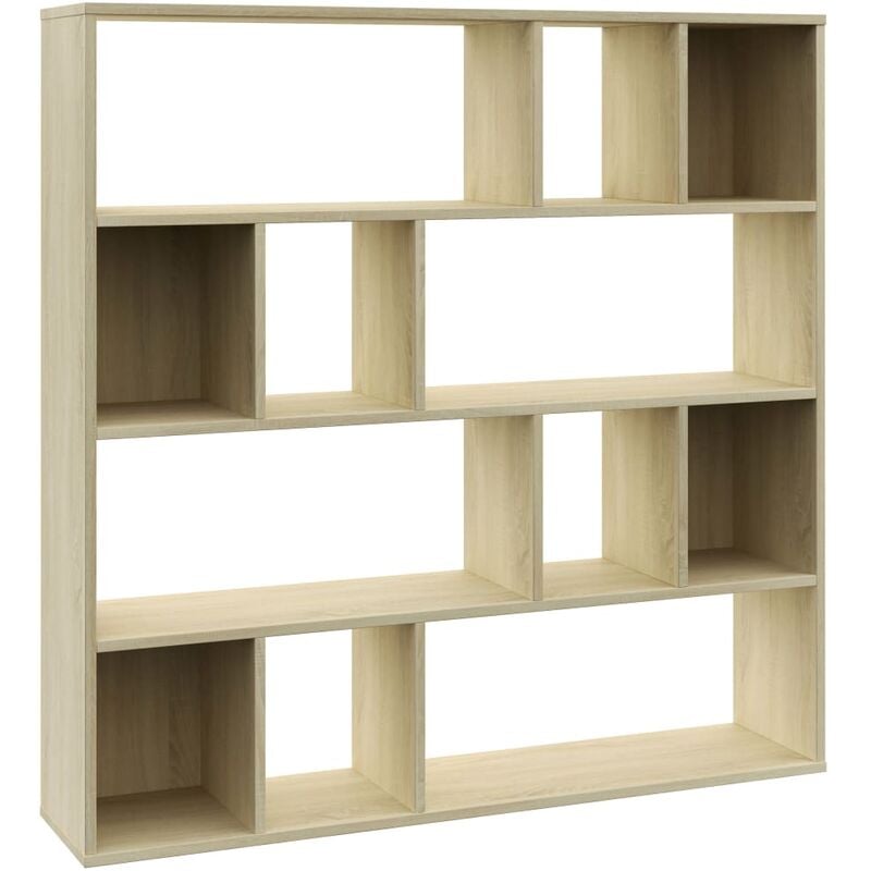 

vidaXL Divisor espacio/estantería aglomerado roble Sonoma 110x24x110cm - Marrón