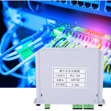 Divisor óptico SC APC de 4 aspas, módulo de separación de fibra óptica PLC monomodo