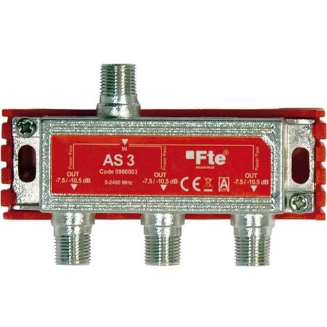 Divisor TV/SAT FTE a 3 Salidas Clase A 5-2400 MHz 10,5 dB AS3