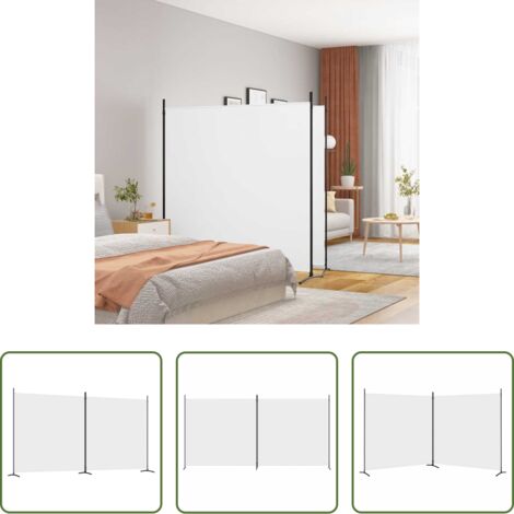 Divisore a 2 pannelli -  Divisorio a 2 Pannelli Bianco 348x180 cm Tessuto