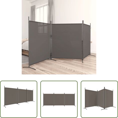 Divisore a 3 pannelli -  Divisorio a 3 Pannelli Antracite 525x180 cm in Tessuto
