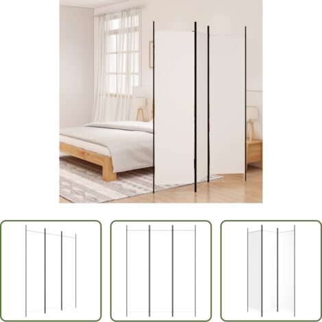 Divisore a 3 pannelli -  Divisorio a 3 Pannelli bianco 150x200 cm in Tessuto