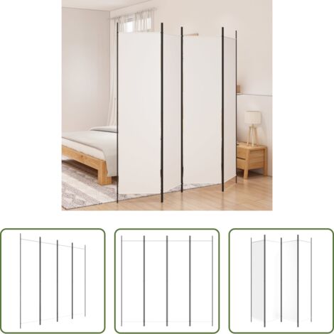 Divisore a 4 pannelli -  Divisorio a 4 Pannelli Bianco 200x200 cm Tessuto