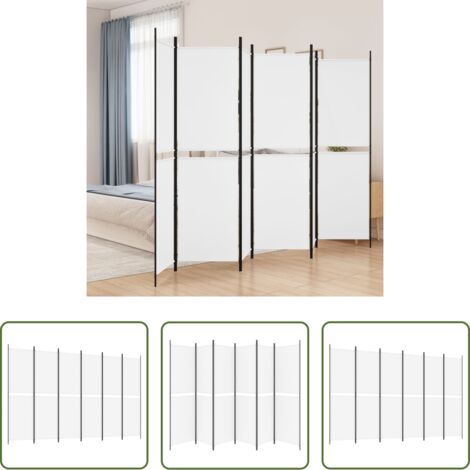 Divisore a 4 pannelli -  Divisorio a 4 Pannelli Bianco 300x200 cm Tessuto