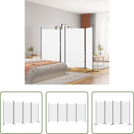 Divisore a 4 pannelli -  Divisorio a 4 Pannelli Bianco 346x180 cm Tessuto