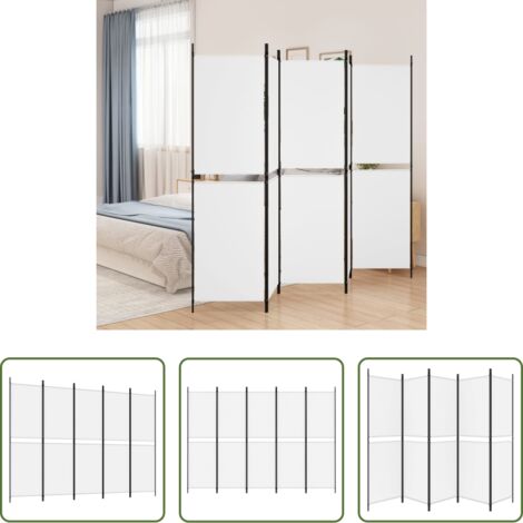 Divisore a 5 pannelli -  Divisorio a 5 Pannelli Bianco 250x180 cm Tessuto