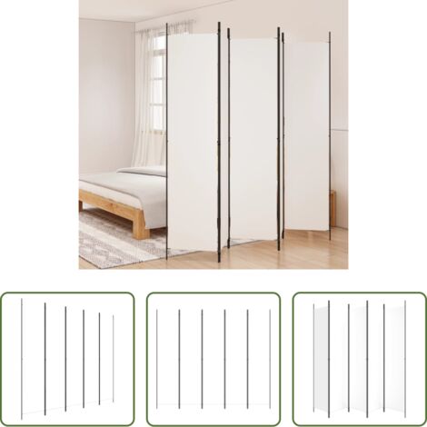 Divisore a 5 pannelli -  Divisorio a 5 Pannelli Bianco 250x220 cm Tessuto