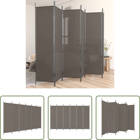 Divisore a 6 pannelli -  Divisorio a 6 Pannelli Antracite 300x220 cm Tessuto