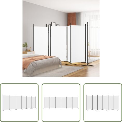 Divisore a 6 pannelli -  Divisorio a 6 Pannelli Bianco 520x180 cm Tessuto