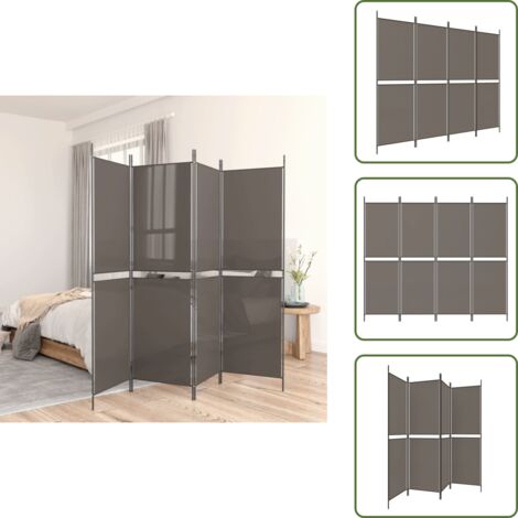 Divisore antracite - vidaXL Divisorio a 4 Pannelli Antracite 200x200 cm Tessuto - Divisore pieghevole
