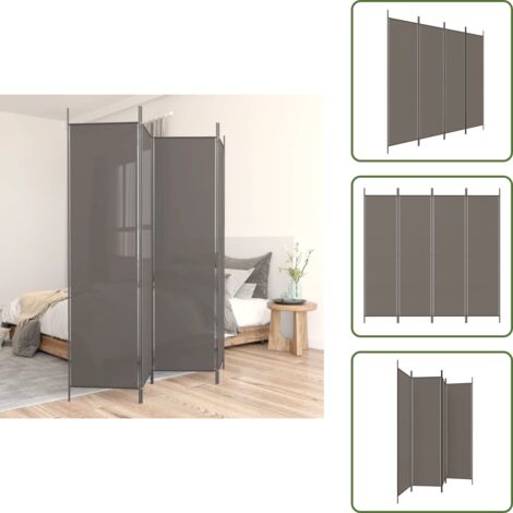 Divisore antracite - vidaXL Divisorio a 4 Pannelli Antracite 200x220 cm Tessuto - Divisore pieghevole