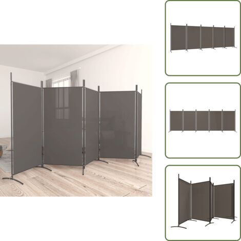 Divisore antracite - vidaXL Divisorio a 5 Pannelli Antracite 433x180 cm Tessuto - Divisore pieghevole