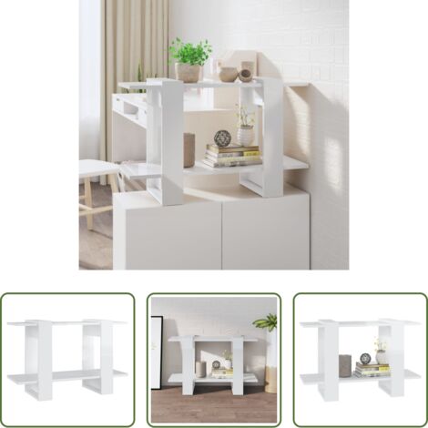 Divisore - Libreria/Divisorio Bianco Lucido 80x30x51 cm