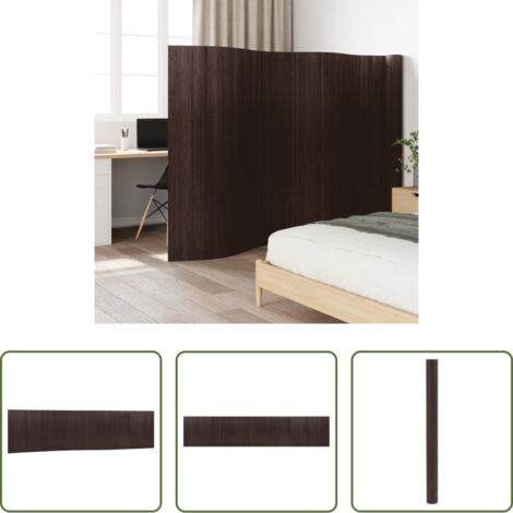 Divisore per ambienti -  Divisorio Ambienti Marrone Scuro Larghezza 800 cm Altezza 165 cm in Bambù