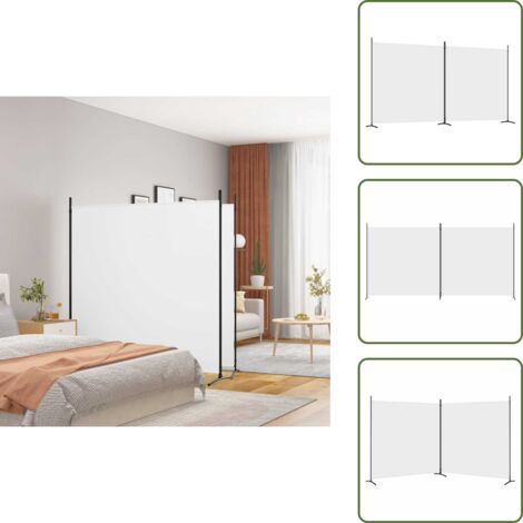Divisore per camera da letto - vidaXL Divisorio a 2 Pannelli Bianco 348x180 cm Tessuto - Divisore per privacy