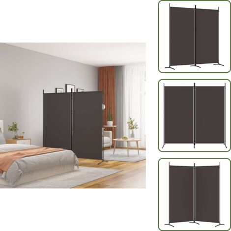 Divisore per camera da letto - vidaXL Divisorio a 2 Pannelli Marrone 175x180 cm in Tessuto - Divisore per privacy