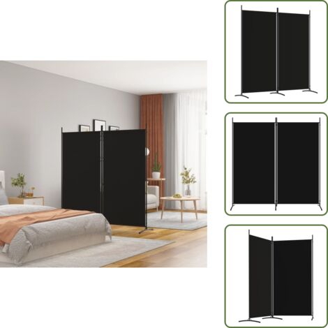 Divisore per camera da letto - vidaXL Divisorio a 2 Pannelli Nero 175x180 cm in Tessuto - Divisore per privacy