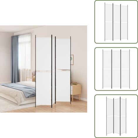 Divisore per camera da letto - vidaXL Divisorio a 3 Pannelli bianco 150x220 cm in Tessuto - Divisore per privacy