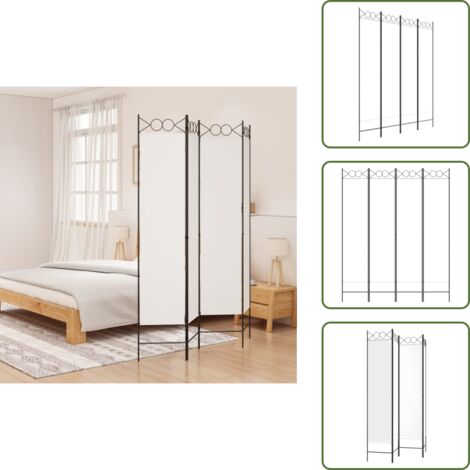 Divisore per camera da letto - vidaXL Divisorio a 4 Pannelli Bianco 160x200 cm Tessuto - Divisore per privacy