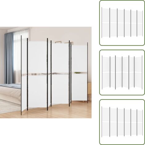 Divisore per camera da letto - vidaXL Divisorio a 4 Pannelli Bianco 300x200 cm Tessuto - Divisore per privacy