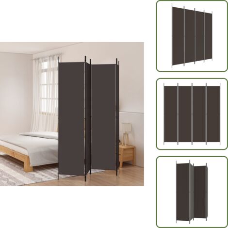 Divisore per camera da letto - vidaXL Divisorio a 4 Pannelli Marrone 200x220 cm in Tessuto - Divisore per privacy