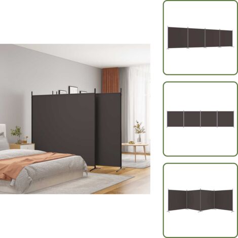 Divisore per camera da letto - vidaXL Divisorio a 4 Pannelli Marrone 698x180 cm in Tessuto - Divisore per privacy