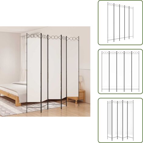 Divisore per camera da letto - vidaXL Divisorio a 5 Pannelli Bianco 200x220 cm Tessuto - Divisore per privacy