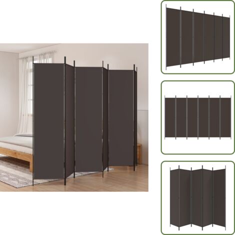Divisore per camera da letto - vidaXL Divisorio a 6 Pannelli Marrone 300x200 cm in Tessuto - Divisore per privacy