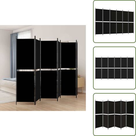 Divisore per camera da letto - vidaXL Divisorio a 6 Pannelli Nero 300 x 180 cm in Tessuto - Divisore per privacy