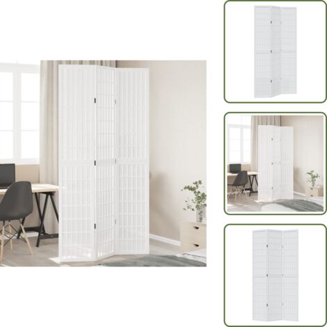 Divisore per camera da letto - vidaXL Divisorio Ambienti 3Pannelli Bianco Legno Massello di Paulownia - Divisore per soggiorno