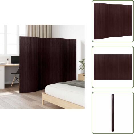 Divisore per camera da letto - vidaXL Pannello Divisore per la Stanza Bambù Marrone Scuro Larghezza 250 cm Altezza 165 cm - Paravento in bambù