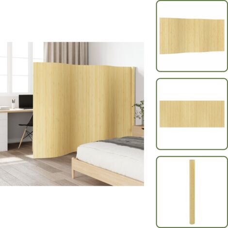 Divisore per interni - vidaXL Divisorio Ambienti Naturale Chiaro Larghezza 400 cm Altezza 165 cm in Bambù - Divisore per camera da letto