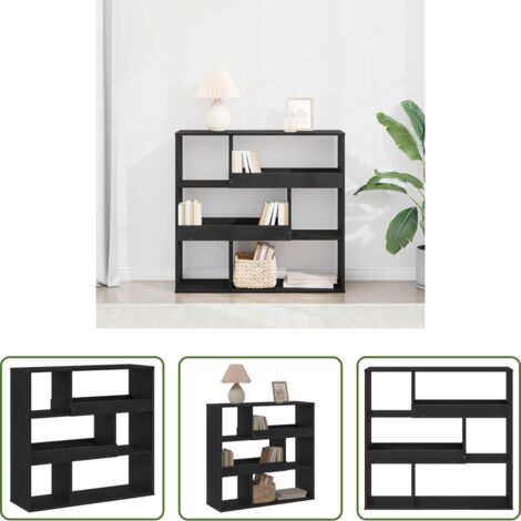 Divisore per stanze -  Scaffale per Libri Rovere Nero 100 x 33 x 94,5 cm