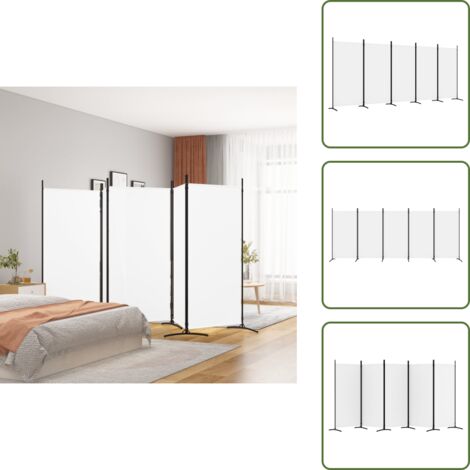 Divisore per stanze - vidaXL Divisorio a 5 Pannelli Bianco 433x180 cm Tessuto - Divisore per privacy