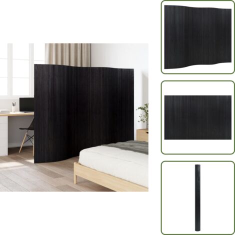 Divisore per stanze - vidaXL Divisorio Ambienti Nero Larghezza 250 cm Altezza 165 cm in Bambù - Divisore per interni