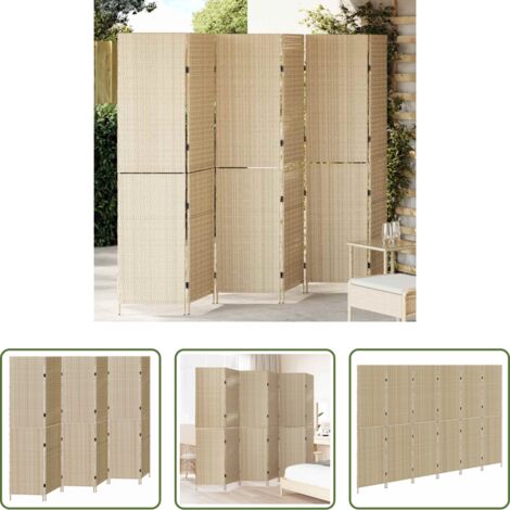 Divisore pieghevole -  Divider per stanze Beige 292 x 180 cm polyrattan