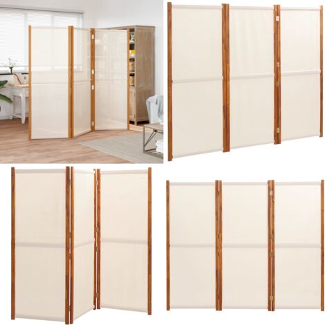 Divisorio a 3 Pannelli Bianco Crema 210x180 cm - Separé - Privacy