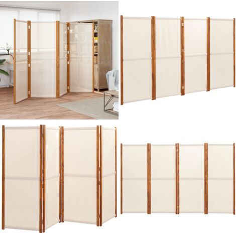 Divisorio a 4 Pannelli Bianco Crema 280x180 cm - Separé - Privacy