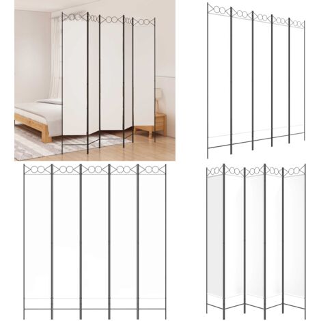 Divisorio a 5 Pannelli Bianco 200x220 cm Tessuto - Divisore a 5 pannelli - Divisore in tessuto
