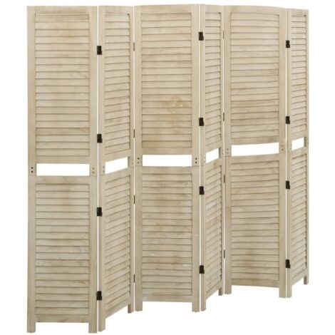 Divisorio a 6 Pannelli 210 x 165 cm Legno Massello di Paulownia vidaXL