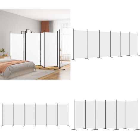 Divisorio a 6 Pannelli Bianco 520x180 cm Tessuto - Divisore a 6 pannelli - Divisore in tessuto