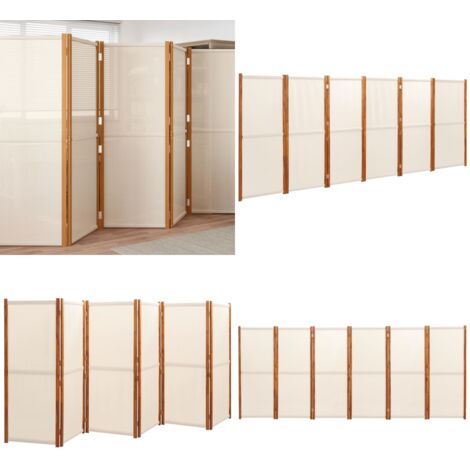 Divisorio a 6 Pannelli Bianco Crema 420x180 cm - Separé - Privacy