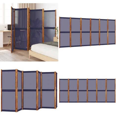 Divisorio a 6 Pannelli Blu Scuro 420x180 cm - Divisore per spazio esterno - Divisore per stanza