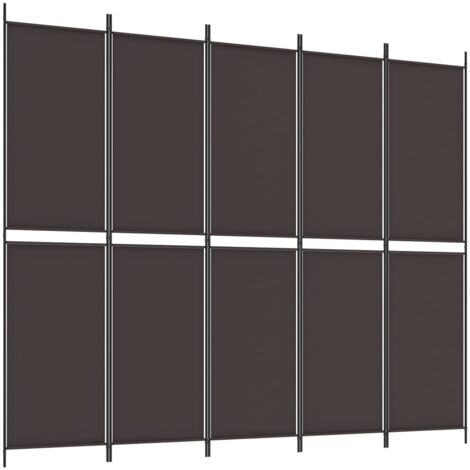 Divisorio a 6 Pannelli Marrone 300x220 cm in Tessuto vidaXL