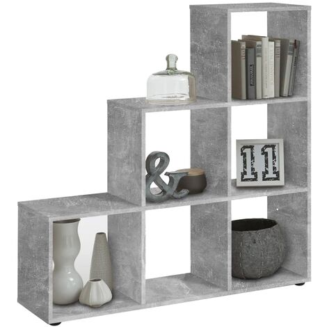 Unico Design Mensola da Parete a Cubo Grigio Cemento 80x15x78,5 cm  Truciolato 80x15x78,5 cm