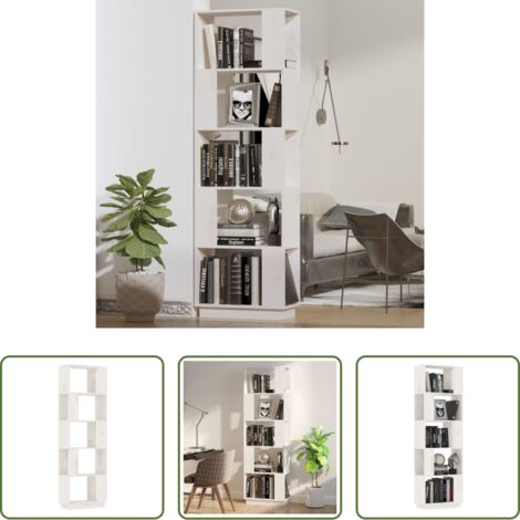 Divisorio in legno -  Libreria/Divisorio Bianco 51x25x163,5 cm Legno Massello di Pino