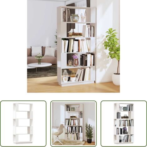 Divisorio in legno -  Libreria/Divisorio Bianco 80x25x163,5 cm Legno Massello di Pino