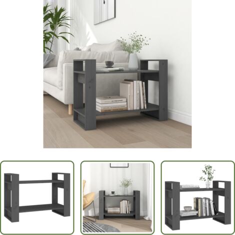 Divisorio in legno -  Libreria/Divisorio Grigio 80x35x56,5 cm Legno Massello di Pino