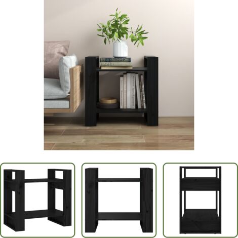 Divisorio in legno -  Libreria/Divisorio Nero 60x35x57 cm in Legno Massello di Pino