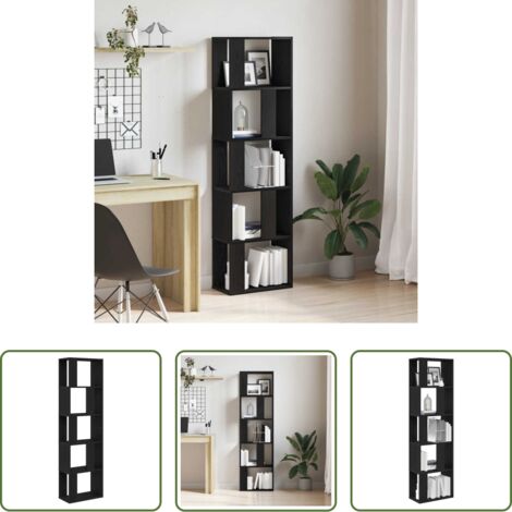 Divisorio -  Libreria/Divisorio Rovere Nero 45x24x159 cm Legno Multistrato